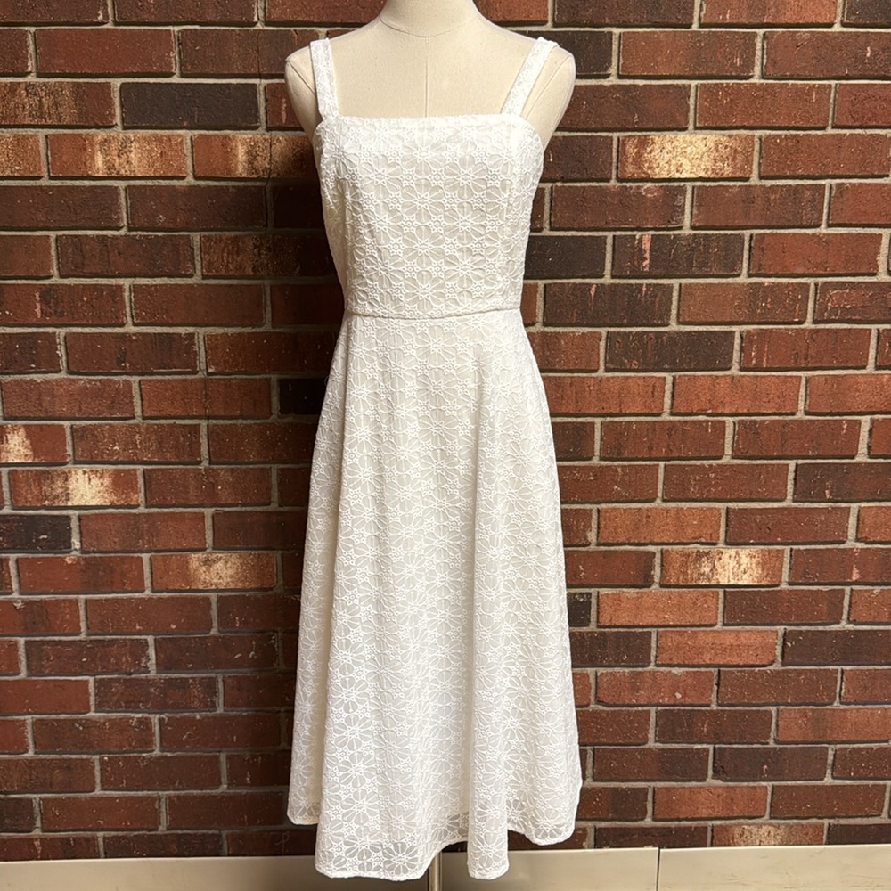 Lucy Paris White Floral Eyelet Sundress Size XS